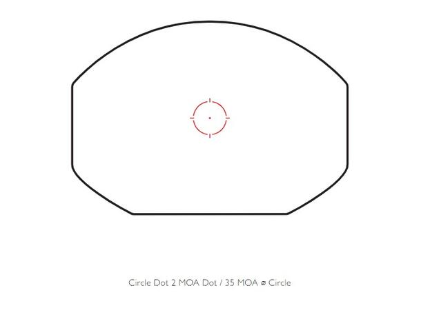 Hawke Reflex Sight "Wide View" Circle D. Rød 8-trinns, 2 MOA Dot, Weaver feste 