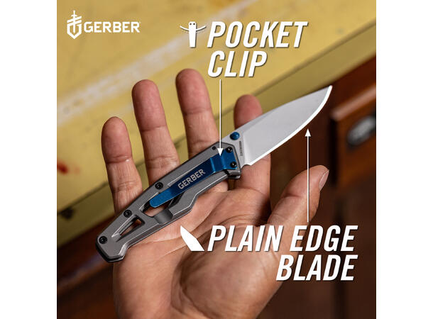 Gerber Paralite foldekniv Paralite silver/blue foldekniv 