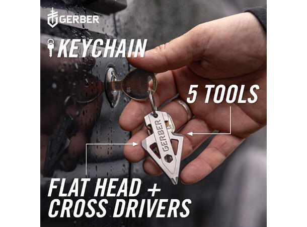Gerber Keychain Broadhead Silver Nøkkelring med tre verktøy 
