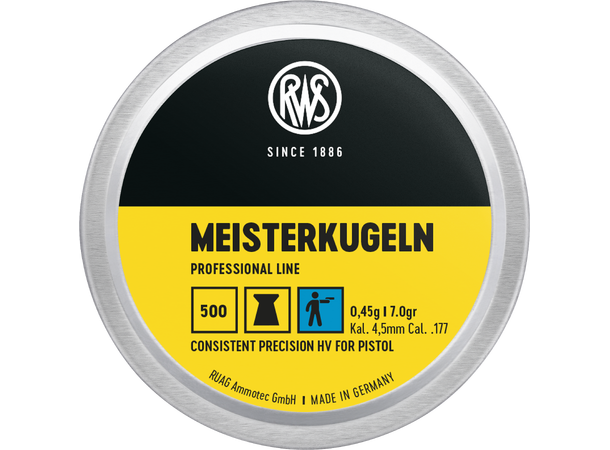 RWS Luftkuler Pistol 4,5mm Meisterkugeln RWS Proff Line, 500stk, 0,45g/7,0gr 